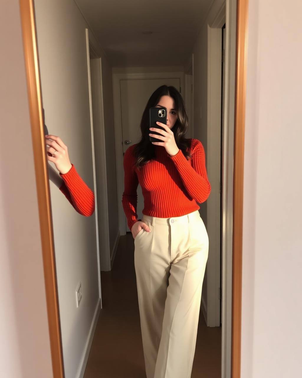 Tillfällig exempelbild · inte ett kundinlägg wearing Loop Ribbed Knit Top